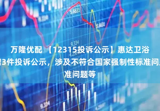 万隆优配 【12315投诉公示】惠达卫浴新增3件投诉公示，涉及不符合国家强制性标准问题等