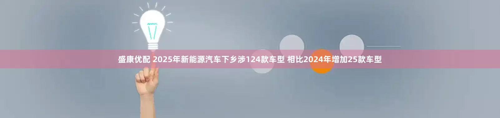 盛康优配 2025年新能源汽车下乡涉124款车型 相比2024年增加25款车型